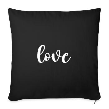 Calligraphie des écritures d’amour - Housse de coussin décorative 45 x 45 cm - noir - Devant
