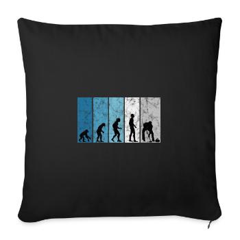 Ice Curling Curler Curling Evolution - Sofa pillowcase 17,3'' x 17,3'' (45 x 45 cm) - black - Front