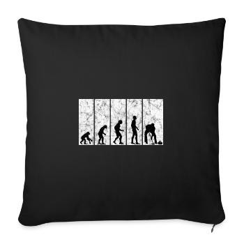 Ice Curling Curler Curling Evolution - Sofa pillowcase 17,3'' x 17,3'' (45 x 45 cm) - black - Front