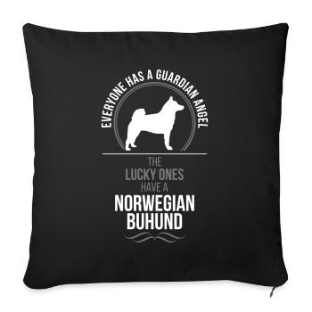 NORWEGIAN BUHUND Guardian Angel Wilsigns - Sofakissenbezug 45 x 45 cm - Schwarz - Vorne