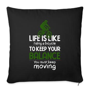 Vélo de montagne Cyclisme Cyclisme Cyclisme - Housse de coussin décorative 45 x 45 cm - noir - Devant