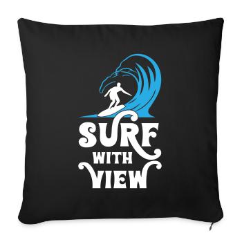 Surfing with View - Sofa pillowcase 17,3'' x 17,3'' (45 x 45 cm) - black - Front