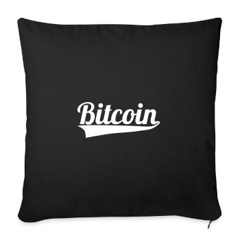 Lettrage Bitcoin - Housse de coussin décorative 45 x 45 cm - noir - Devant