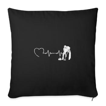 Curling Curler Curling Retro Heartbeat - Sofa pillowcase 17,3'' x 17,3'' (45 x 45 cm) - black - Front