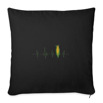 Battement de coeur de maïs - Housse de coussin décorative 45 x 45 cm - noir - Devant