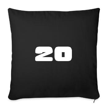 20. 20 YEARS. 20th ANNIVERSARY. 20TH ANNIVERSARY. - Sofa pillowcase 17,3'' x 17,3'' (45 x 45 cm) - black - Front