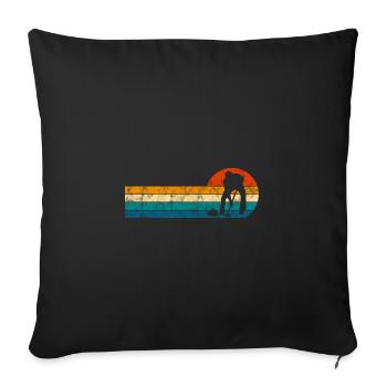 Curling sur glace Curling Retro Cadeau - Housse de coussin décorative 45 x 45 cm - noir - Devant