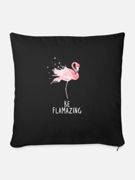 Flamingo Love Flamazing Geschenk - Sofakissenbezug 45 x 45 cm - Schwarz