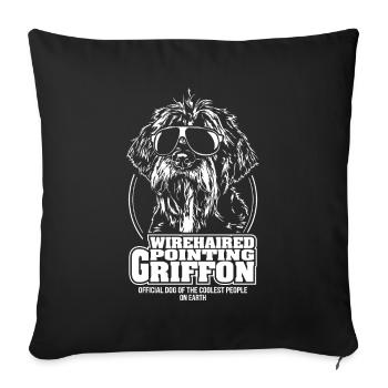 WIREHAIRED POINTING GRIFFON les plus cool people chiens - Housse de coussin décorative 45 x 45 cm - noir - Devant