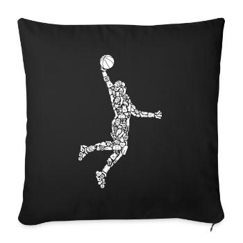 Basketball Symbole Dunking Jungen Basketballer - Sofakissenbezug 45 x 45 cm - Schwarz - Vorne