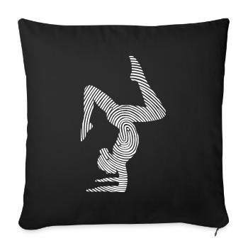 Gymnastique Gymnastique Équilibre sur les mains Empreinte digitale Fille - Housse de coussin décorative 45 x 45 cm - noir - Devant