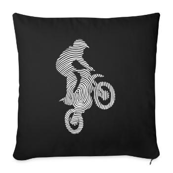 Dirt Biker Dirt Bike Fingerprint Motocross - Sofa pillowcase 17,3'' x 17,3'' (45 x 45 cm) - black - Front