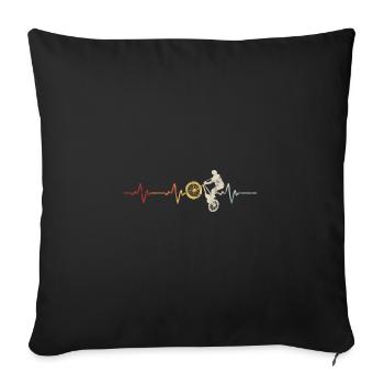 BMX Bike Bike Heartbeat Bicycle Motocross - Sofa pillowcase 17,3'' x 17,3'' (45 x 45 cm) - black - Front