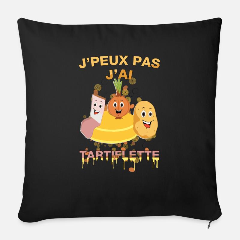 J'ai tartiflette - Housse de coussin décorative 45 x 45 cm - noir