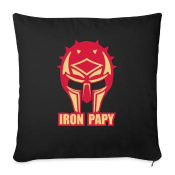 Opa Helm Rüstung Eisenfass ironpapy - Sofakissenbezug 45 x 45 cm - Schwarz - Vorne