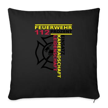 112% Einsatz Kameradschaft Leidenschaft - Sofakissenbezug 45 x 45 cm - Schwarz - Vorne