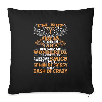 I'm not Just An Aries! - Sofa pillowcase 17,3'' x 17,3'' (45 x 45 cm) - black - Front