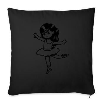 Ballerina child girl - Sofa pillowcase 17,3'' x 17,3'' (45 x 45 cm) - black - Front