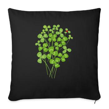 Chance de trèfle coccinelle - Housse de coussin décorative 45 x 45 cm - noir - Devant
