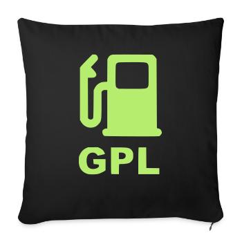 GPL Left Green - Sofa pillowcase 17,3'' x 17,3'' (45 x 45 cm) - black - Front