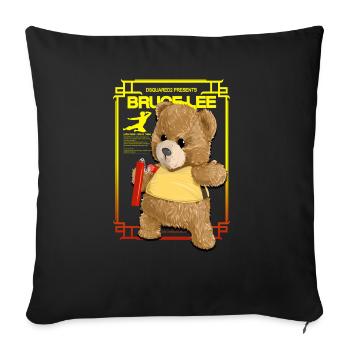 Kongfu Bear - Bruce Lee - Sofa pillowcase 17,3'' x 17,3'' (45 x 45 cm) - black - Front