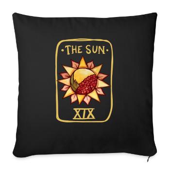 Die Sun Tarot Karte - Sofakissenbezug 45 x 45 cm - Schwarz - Vorne