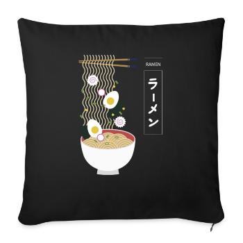 RAMEN FOOD - Sofa pillowcase 17,3'' x 17,3'' (45 x 45 cm) - black - Front