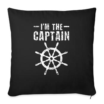 Je suis le capitaine marin marin - Housse de coussin décorative 45 x 45 cm - noir - Devant