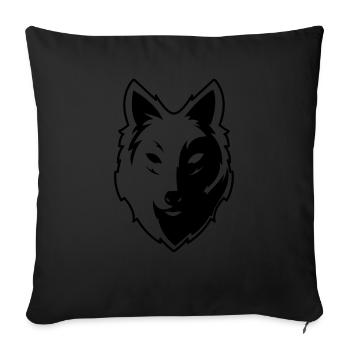 wolf - Sofa pillowcase 17,3'' x 17,3'' (45 x 45 cm) - black - Front