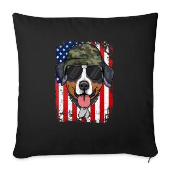 Sennen bernois - Housse de coussin décorative 45 x 45 cm - noir - Devant