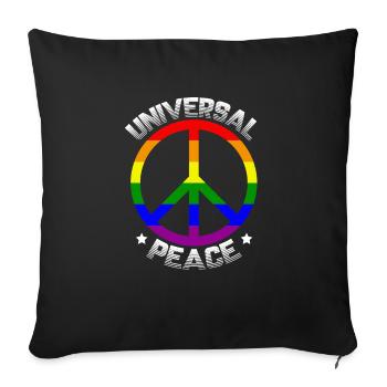Pride Rainbow, universal peace - Sofakissenbezug 45 x 45 cm - Schwarz - Vorne