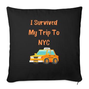 J’ai survécu à mon voyage à New York - Housse de coussin décorative 45 x 45 cm - noir - Devant