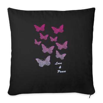 Butterflies - Sofakissenbezug 45 x 45 cm - Schwarz - Vorne