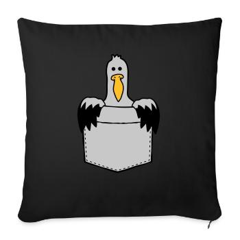 Chest bag Seagull On the way - Sofa pillowcase 17,3'' x 17,3'' (45 x 45 cm) - black - Front