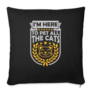 Animaux de compagnie tous les chats - Housse de coussin décorative 45 x 45 cm - noir - Devant