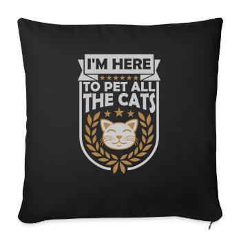 Animaux de compagnie tous les chats - Housse de coussin décorative 45 x 45 cm - noir - Devant