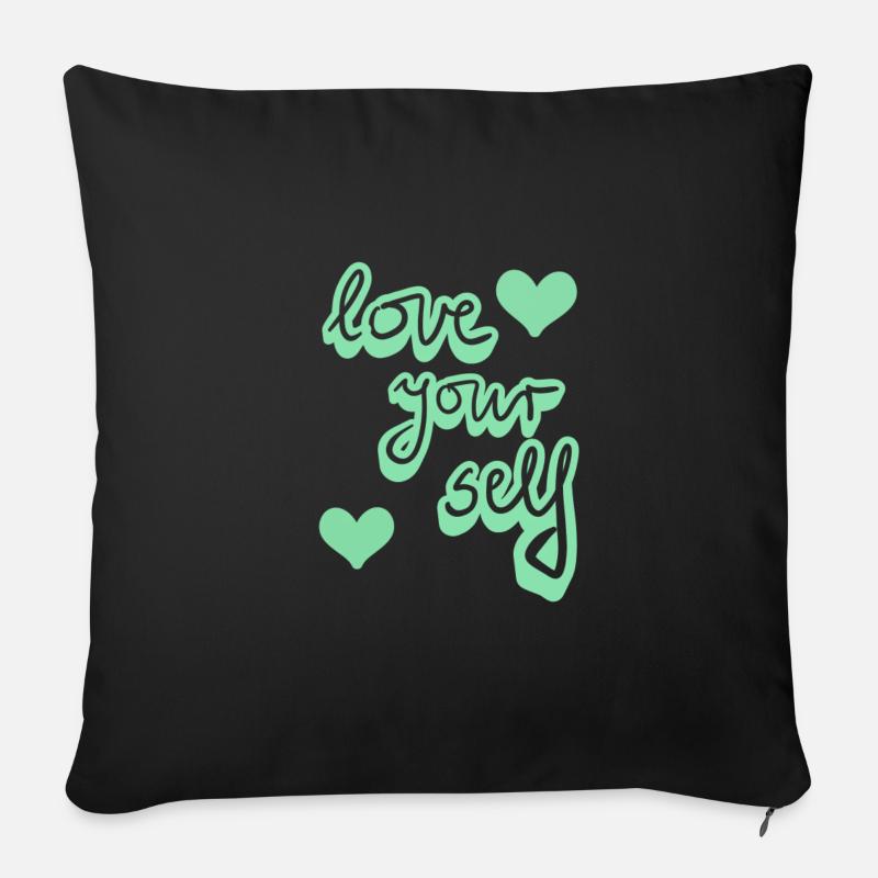 Love your self - Sofakissenbezug 45 x 45 cm - Schwarz