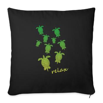 Schildkröten Turtles relax - Sofakissenbezug 45 x 45 cm - Schwarz - Vorne