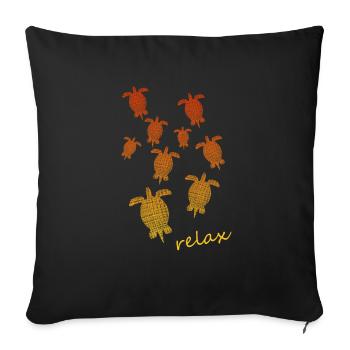 Schildkröten Turtles - Sofakissenbezug 45 x 45 cm - Schwarz - Vorne