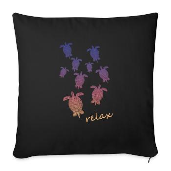 Schildkröten Turtle relax - Sofakissenbezug 45 x 45 cm - Schwarz - Vorne