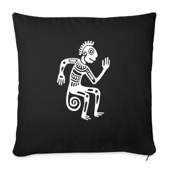 Culture des Aztèques, singes, singes - Housse de coussin décorative 45 x 45 cm - noir - Devant