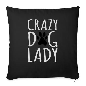 Citation de Crazy Dog Lady - Housse de coussin décorative 45 x 45 cm - noir - Devant