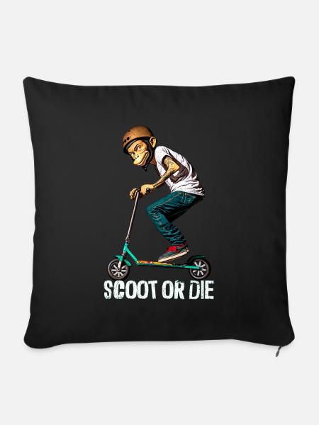 Stunt Scooter Affe macht Tricks - Sofakissenbezug 45 x 45 cm - Schwarz