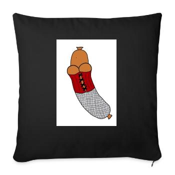Betty, the big-hearted burlesque sassy sausage - Sofakissenbezug 45 x 45 cm - Schwarz - Vorne