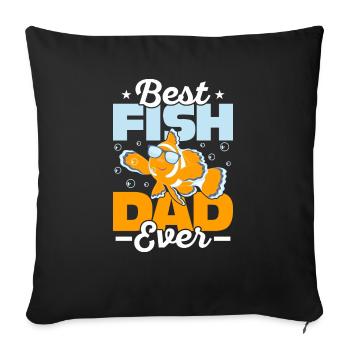 Meilleur père de poisson jamais propriétaire d’aquarium de garde de poissons - Housse de coussin décorative 45 x 45 cm - noir - Devant