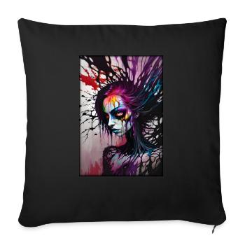 Portrait of a dream - Sofa pillowcase 17,3'' x 17,3'' (45 x 45 cm) - black - Front