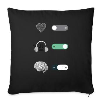 MOBILE BUTTON SMARTPHONE SYMBOL - Sofa pillowcase 17,3'' x 17,3'' (45 x 45 cm) - black - Front