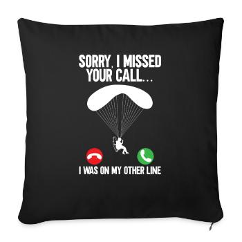Paramoteur Parapente motorisé - Housse de coussin décorative 45 x 45 cm - noir - Devant
