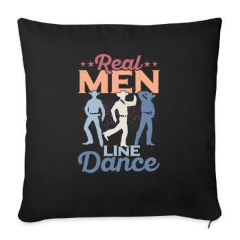 Real Men Line Dance Western Country Music - Housse de coussin décorative 45 x 45 cm - noir - Devant