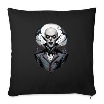 un vampire souriant 11 - Housse de coussin décorative 45 x 45 cm - noir - Devant